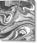 Monochrome Gray Agate And Marble Watercolor Stone Collection X Metal Print