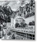 Montserrat Monastery And Its Tourist Complex - B-w Metal Print