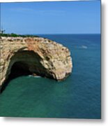 Monumental Cliff Formation In Lagoa Metal Print