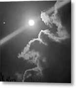 Moon Abstract Black And White Metal Print