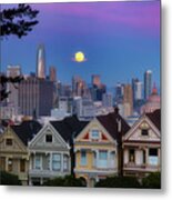 Moon Over Painted Ladies Metal Print