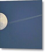 Moonrise Jet Flyby Metal Print