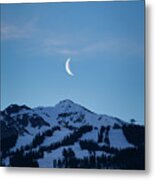 Moon Rising Over Whistler Blackcomb Metal Print
