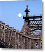 Moonrise Over Queensboro Bridge Metal Print