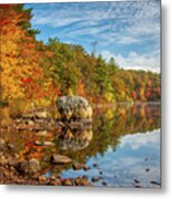 Morning Reflection Of Fall Colors Metal Print