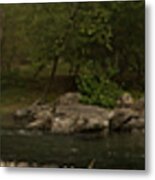 Morning River Fog Panorama Metal Print