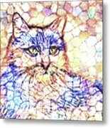 Mosaic Cat 670 Metal Print