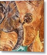 Elephant Mother's Love Metal Print