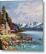 Mountain Cabin Metal Print