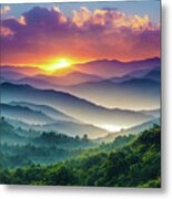 Mountain Landscape At Sunrise 01 Metal Print