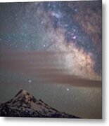 Mt. Hood And The Milky Way At Night Metal Print