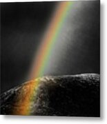 Burst Of Hope Through The Darkness, Fantastic Rainbow Across The Hill, Hidden Sense Metal Print
