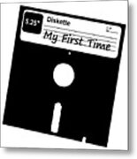 My First Time Retro 80s Floppy Disk Metal Print