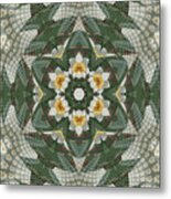 Narcissus Kaleidoscope Square Metal Print