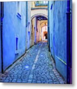 Narrow Blue Passage Metal Print