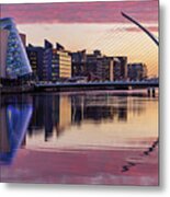 National Conference Centre And Samuel Beckett Bridge At Dawn - Dublin Metal Print
