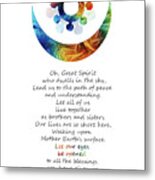 Native American Harmony Symbol - Peace Prayer - Sharon Cummings Metal Print