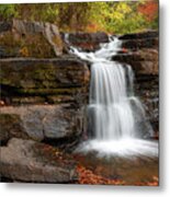 Natural Dam Falls In Autumn - Ozark National Forest Metal Print