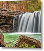 Natural State Autumn Waterfall - Falling Water Falls Metal Print