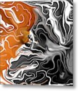 Nectar - Abstract Butterfly And Flower Metal Print