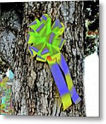 Neon Ribbon On Tree Metal Print