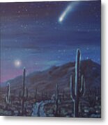 Neowise Comet Over Arizona Desert Metal Print