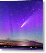 Neowise Comet With A Splash Of Northern Lights Metal Print