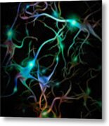 Neurons Network Metal Print