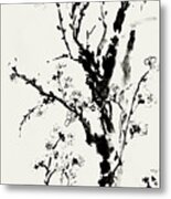 New Life, The Mystery Of Spring In An Almond Blossom Branch Metal Print