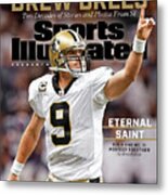 New Orleans Saints Drew Brees, Special Retirement Commemorative Issue Metal Print