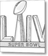 NFL Super Bowl LV or Super Bowl 55 Logo Line Art Illustration Black and  White Acrylic Print by Aloysius Patrimonio - Pixels