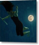 Nina Practicing Movement  Floating With Moon 14 Metal Print