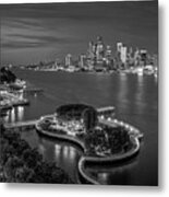 Nj Nyc Skyline Bw Metal Print