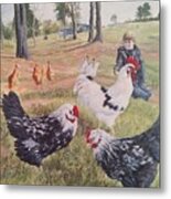 Noah And His Chickens Metal Print