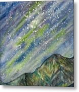 Northern Lights Obstruction Point Metal Print