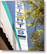 Nostalgic Echoes Of The Heights Theatre Sign - Little Rock Metal Print