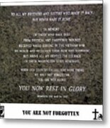 Not Forgotten Metal Print