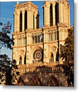 Notre Dame De Paris Facade Metal Print