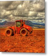 Oahu Hi Endless Plowing Case Ih Steiger 500 Hd Tractor Panorama Dole Plantation Landscape Art Metal Print
