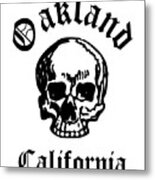 Oakland California Hardcore Streets Urban Streetwear White Skull, Super Sharp Png 2 Metal Print