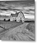 Old Barn, Windham, In Black And White Metal Print