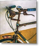 Old Bicycle Detail Metal Print