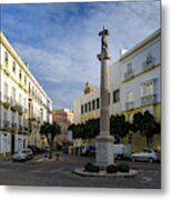 Old Cadiz Center Street Blue Sky Andalusia Metal Print
