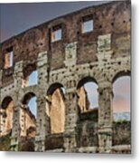 Old Coliseum In Rome At Dusk Metal Print