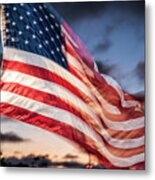 Old Glory Flying In The Wind Metal Print