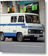 Old Pegaso J4 Van Stopped On The Street Metal Print