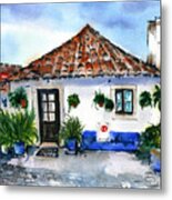 Old Portuguese Cottage House Metal Print