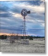 Old Windmill At Sunset Metal Print