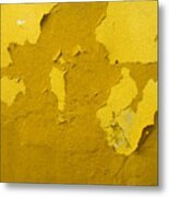 Old Yellow Wall With Peeling Paint Metal Print