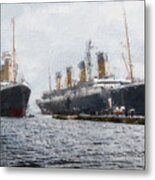 Olympic And Titanic Metal Print